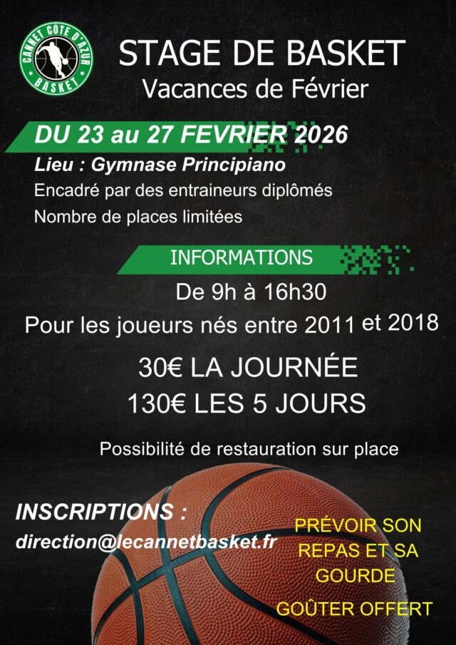 Lancement des inscriptions stage vacances de Février 2026