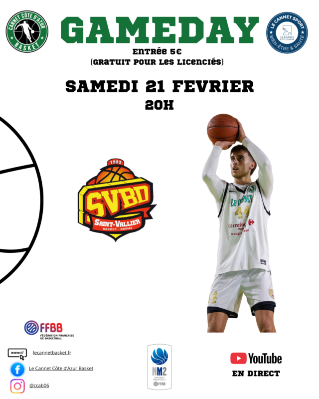 Réception de St Vallier Samedi 21 Février 20h