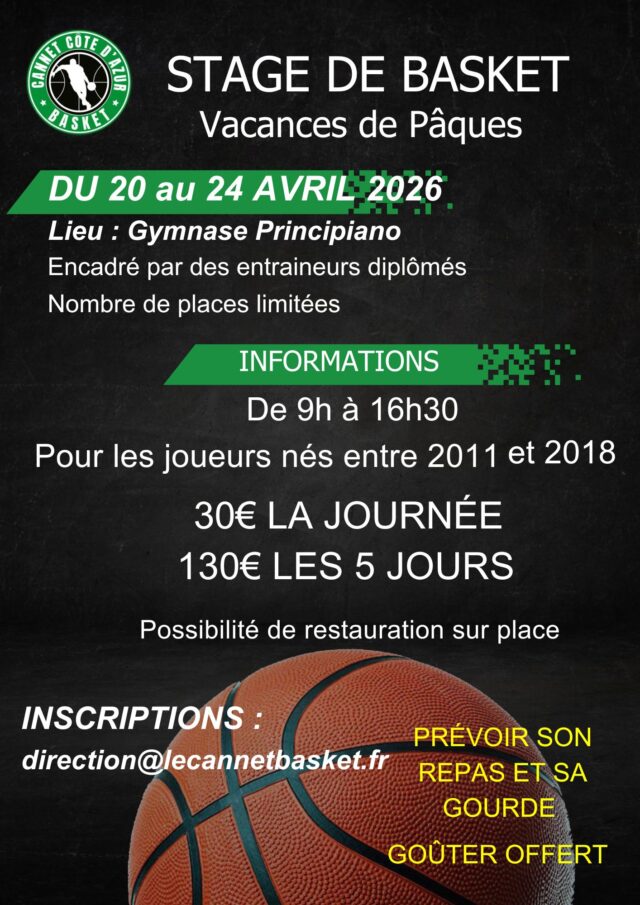 Lancement inscriptions stage Pâques